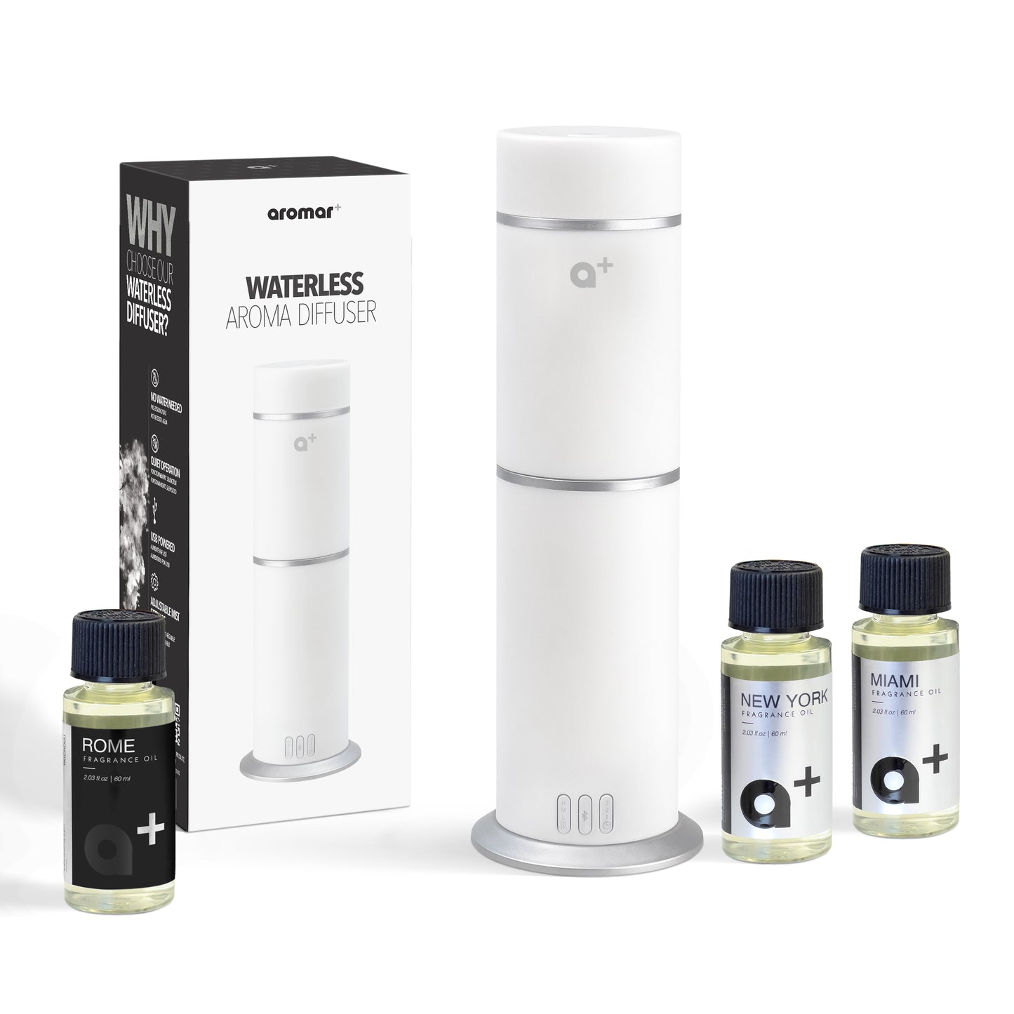 Waterless Diffuser (White) + 3 Hotel & Perfume-Inspired Fragrances