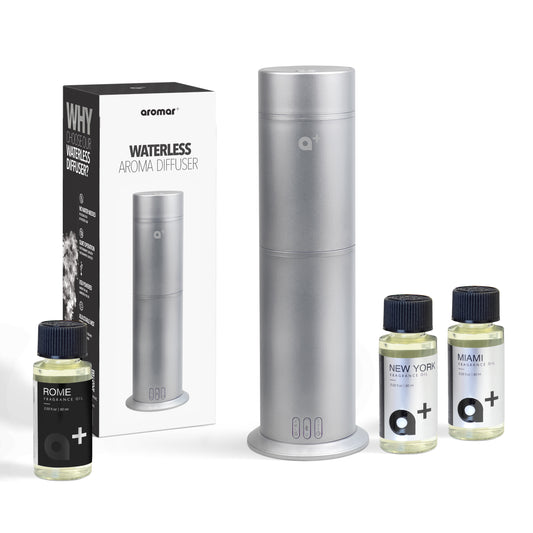 Waterless Diffuser (Silver) + 3 Hotel & Perfume-Inspired Fragrances