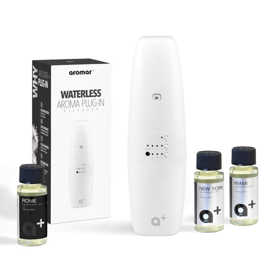 Waterless Plug-In Diffuser (White) + 3 Hotel & Perfume-Inspired Fragrances