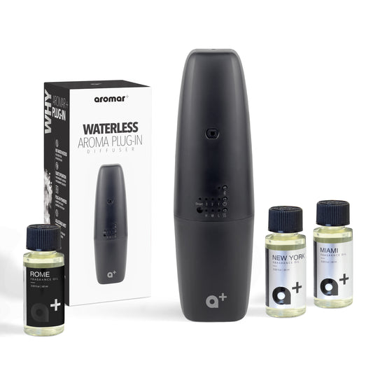 Waterless Plug-In Diffuser (Black) + 3 Hotel & Perfume-Inspired Fragrances